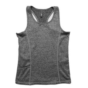 Embrace Your Love Athletic Tank Top Women Medium Gray Heather Racerback Gym